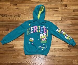 Sanrio Keroppi Graphic Hoodie Sweatshirt Fleece Sherpa Lined Hoodie Size XS
